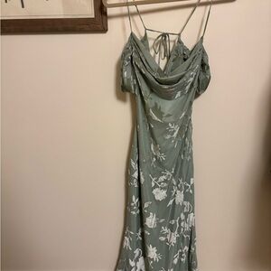 Hello Molly Sage Floral Backless Dress